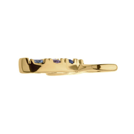 Invictus 14Kt Yellow Gold Prong Set Rainbow CZ Arch Charm