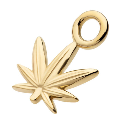 Invictus 14Kt Yellow Gold Pot Leaf Charm
