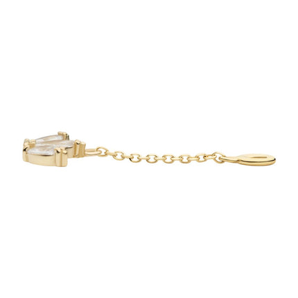 Invictus 14Kt Yellow Gold 3-Cluster Marquise CZ Dangle Charm with 10mm Chain