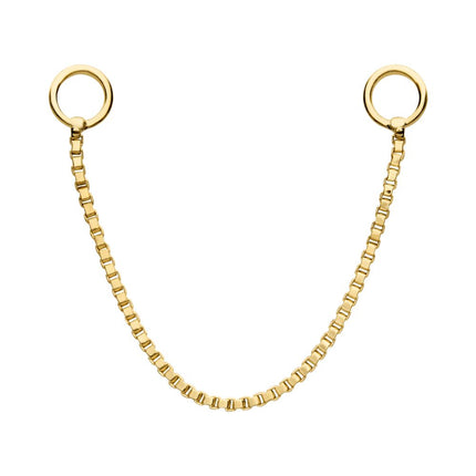 Invictus 14Kt Yellow Gold Box Chain with Rings