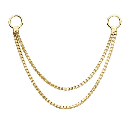 Invictus 14Kt Yellow Gold 2- Tier Box Chain with Rings