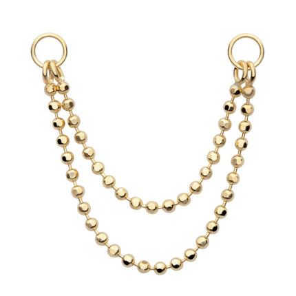 Invictus 14Kt Yellow Gold 2- Tier Bead Chain with Rings