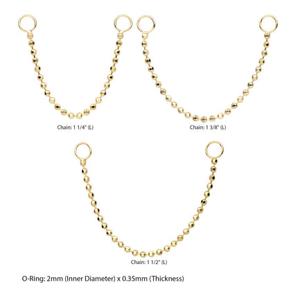 Invictus 14Kt Yellow Gold Bead Chain with Rings