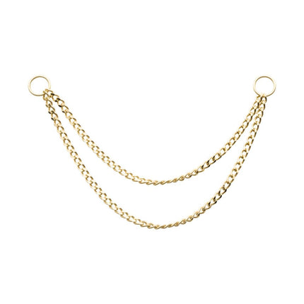 Invictus 14Kt Yellow Gold 2 Tier Curb Chain with Ring
