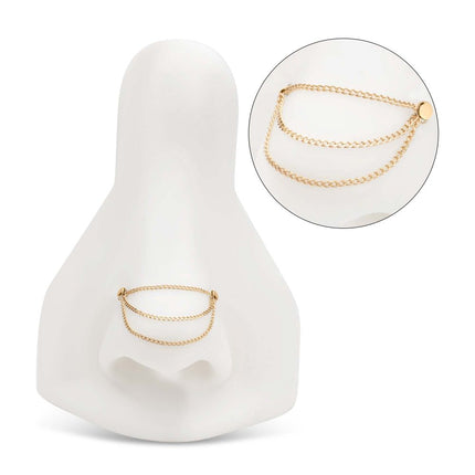 Invictus 14Kt Yellow Gold 3 Tier Curb Chains with 2 Rings