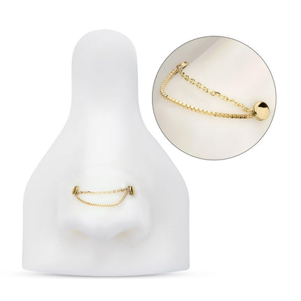Invictus 14Kt Yellow Gold 2-Tier Box and Link Chain with Rings