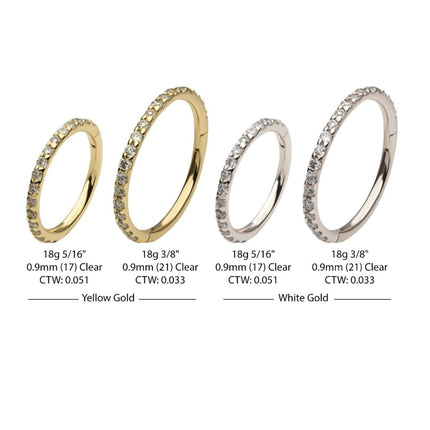Invictus 14Kt Gold Eternity Side Facing Hinged Segment Clicker with Prong Set 0.9mm Round Lab-Grown Diamonds