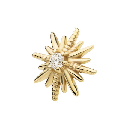 Invictus 14Kt Gold Threadless Sunburst Top with 6-Prong Lab-Grown Diamond