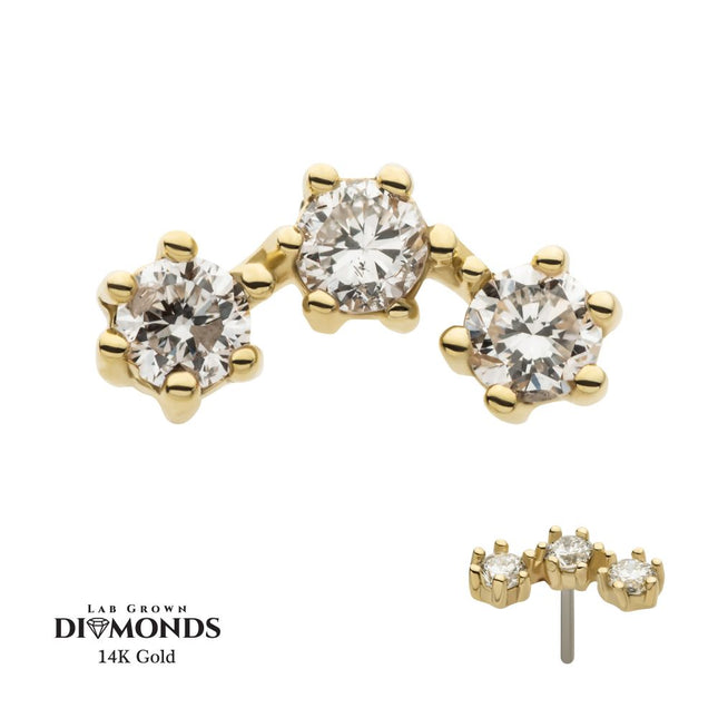 Invictus 14kt Yellow Gold Threadless Cluster Top with 6-Prong Round Lab-Grown Diamonds