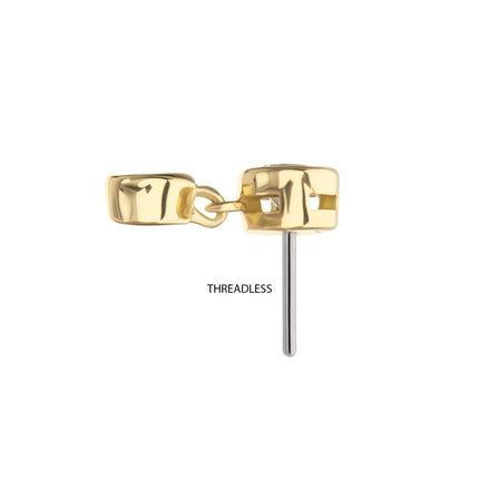 Invictus 14Kt Yellow Gold Threadless Double Bezel Lab-Grown Diamond Dangle Top