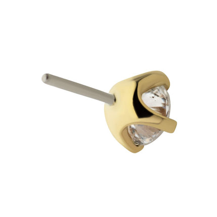 Invictus 14Kt Gold Threadless Top with 4-Prong Round Lab-Grown Diamond