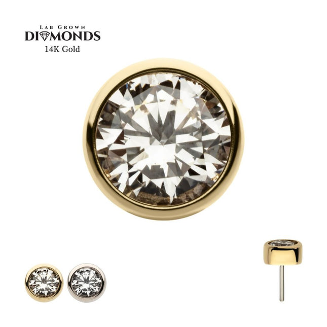 Invictus 14Kt Gold Threadless Top with Bezel Set Round Lab-Grown Diamond