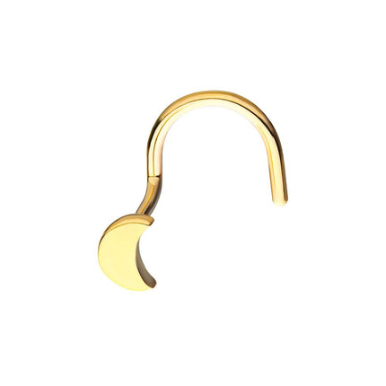 Invictus 14kt Yellow Gold Crescent Moon Nose Screw