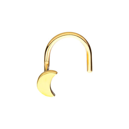 Invictus 14kt Yellow Gold Crescent Moon Nose Screw