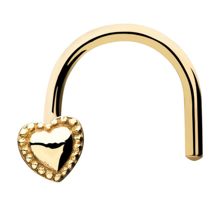 Invictus 14kt Yellow Gold Heart Nose Screw