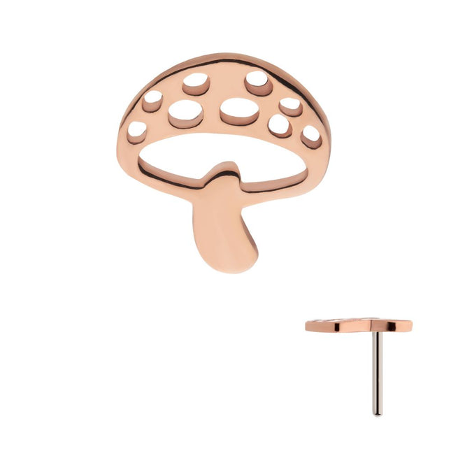 Invictus 14Kt Rose Gold Threadless with Flat Mushroom Top