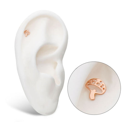 Invictus 14Kt Rose Gold Threadless with Flat Mushroom Top