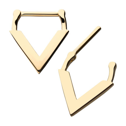 Invictus 14kt Yellow Gold Downward Facing Triangle Septum Clicker