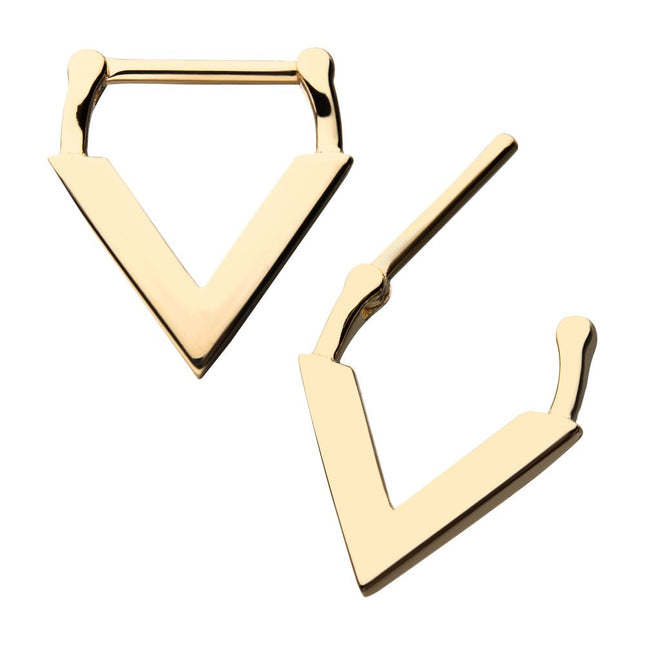 Invictus 14kt Yellow Gold Downward Facing Triangle Septum Clicker