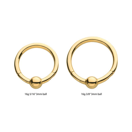 Invictus 14Kt Yellow Gold with 3mm Ball Hinged Segment Clicker