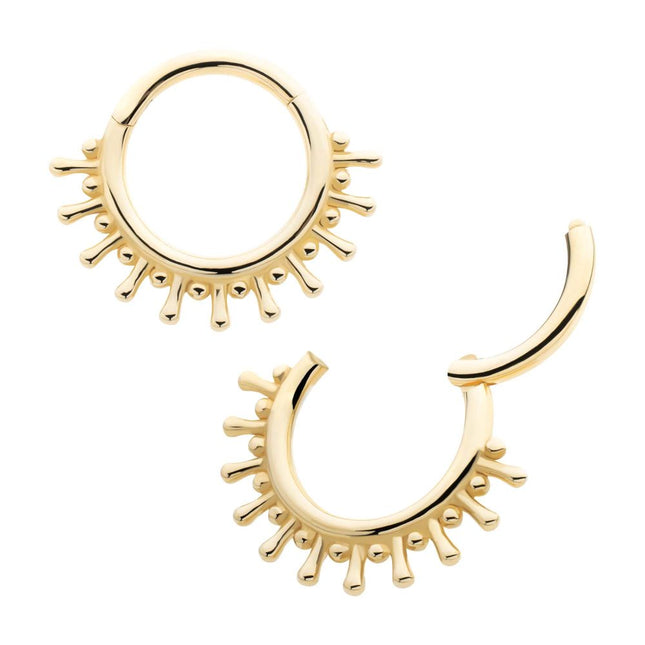 Invictus 14Kt Yellow Gold 11-Spike Edge Hinged Segment Clicker
