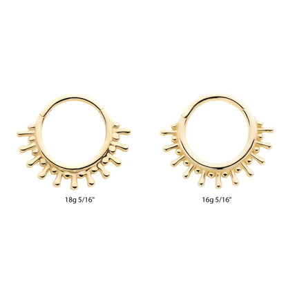 Invictus 14Kt Yellow Gold 11-Spike Edge Hinged Segment Clicker