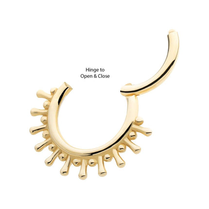 Invictus 14Kt Yellow Gold 11-Spike Edge Hinged Segment Clicker