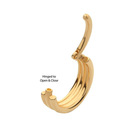 Invictus 14Kt Yellow Gold with Triple Stack Design Side Facing Hinged Segment Clicker