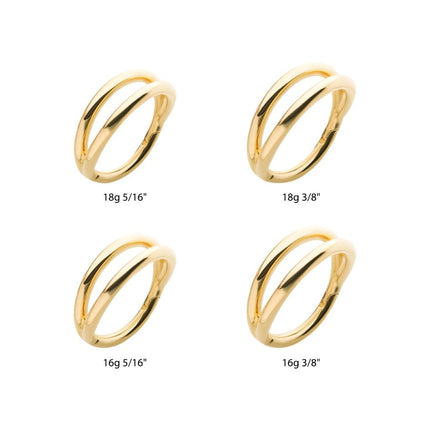 Invictus 14Kt Yellow Gold Double Hoop Side Facing Hinged Segment Clicker