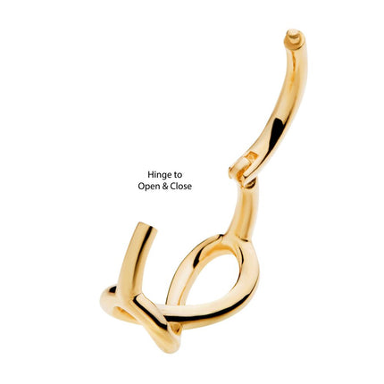Invictus 14Kt Yellow Gold with Infinity Symbol Side Facing Hinged Segment Clicker