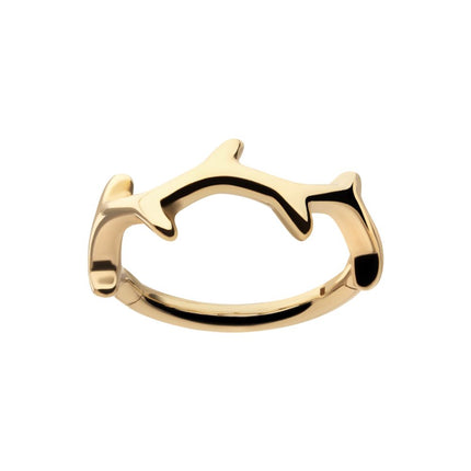 Invictus 14Kt Yellow Gold Thorn Hoop Side Facing Hinged Segment Clicker