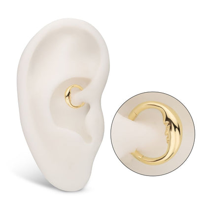 Invictus 14Kt Yellow Gold Moon Face Side Facing Hinged Segment Clicker