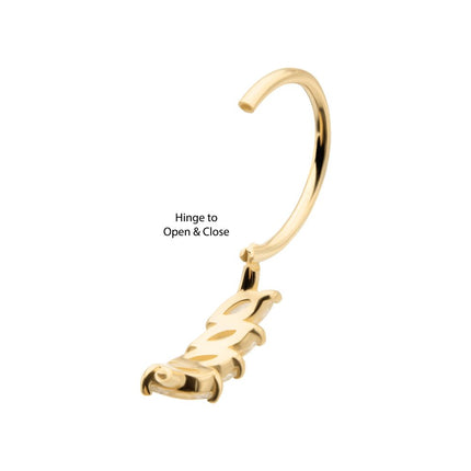 Invictus 14Kt Gold 4 Marquise Staggered Cluster Prong Gem Side Facing Hinged Segment Clicker