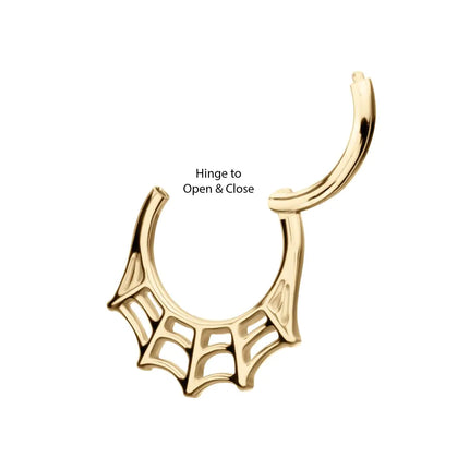 Invictus 14Kt Gold Spiderweb Front Facing Hinged Segment Clicker