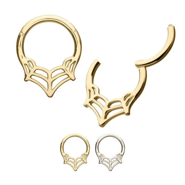 Invictus 14Kt Gold Spiderweb Front Facing Hinged Segment Clicker