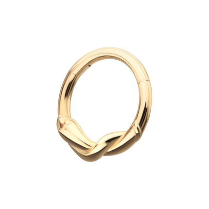Invictus 14Kt Yellow Gold Snake Twisted Front Facing Hinged Segment Clicker