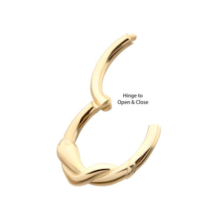 Invictus 14Kt Yellow Gold Snake Twisted Front Facing Hinged Segment Clicker