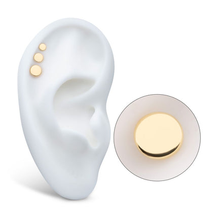 Invictus 14Kt Yellow Gold Internally Threaded Disk Top Dermal