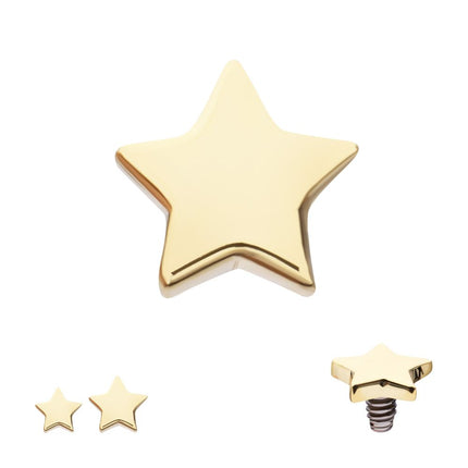 Invictus 14Kt Yellow Gold Internally Threaded Star Top Dermal