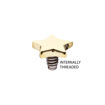 Invictus 14Kt Yellow Gold Internally Threaded Star Top Dermal