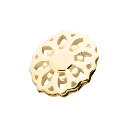 Invictus 14Kt Yellow Gold Internally Threaded Mandala Flower Top Dermal