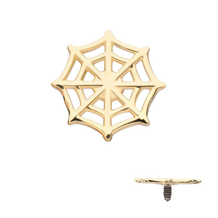 Invictus 14Kt Yellow Gold Internally Threaded Spiderweb Top Dermal
