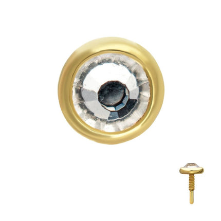Invictus 14Kt Yellow Gold M0.8 Internally Threaded Bezel Set 2mm Round Gem Top