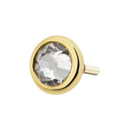 Invictus 14Kt Yellow Gold M0.8 Internally Threaded Bezel Set 2mm Round Gem Top