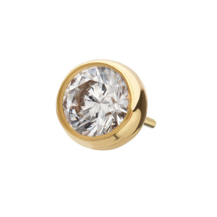Invictus 14Kt Yellow Gold M0.8 Internally Threaded Round Back Bezel Set Gem Top