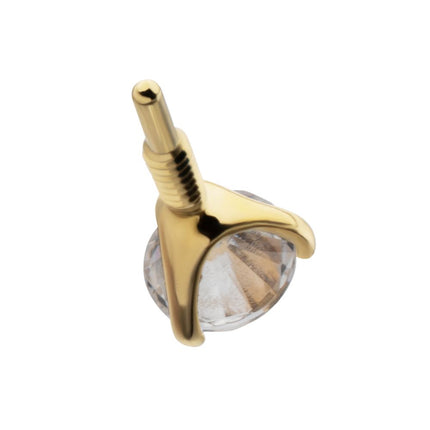 Invictus 14Kt Yellow Gold M0.8 Internally Threaded 3-Prong Round Gem Top