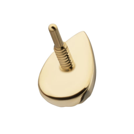 Invictus 14Kt Yellow Gold M0.8 Internally Threaded Milgrain Edge Corrugated Teardrop Top