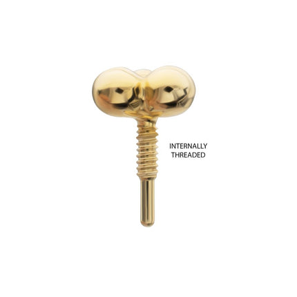 Invictus 14Kt Yellow Gold M0.8 Internally Threaded Trinity Ball Top