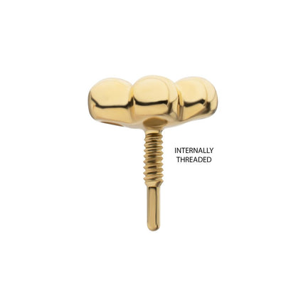 Invictus 14Kt Yellow Gold M0.8 Internally Threaded 4-Bead Top