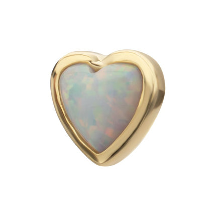 Invictus 14Kt Yellow Gold M0.8 Internally Threaded Bezel Set Heart Opal Top